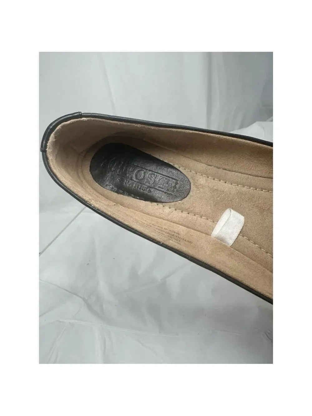 70 Post Paris flat black Leather slip On Mexico size 8